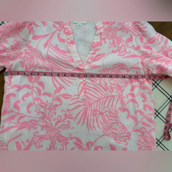 Lilly Pulitzer Mialeigh Palm Print Shift Dress Women’s Size 14 Pink and White - Picture 13 of 14